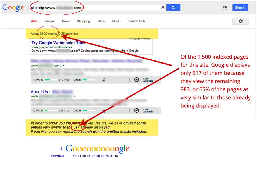 google site search operator screen shot