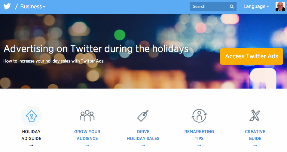 Twitter holiday advertising guide.