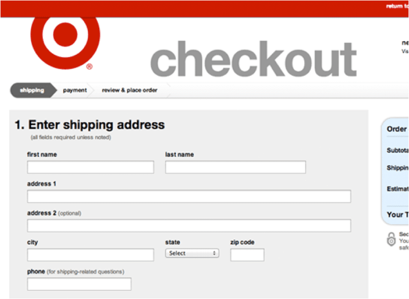 enter shipping first