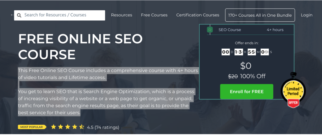 Educba offers several Free Online SEO Courses