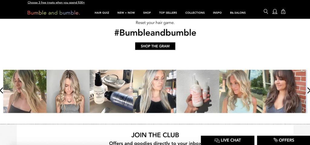 landing page bumble and bumble