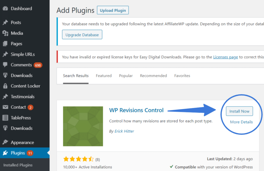Limit WordPress Revisions With a Plugin